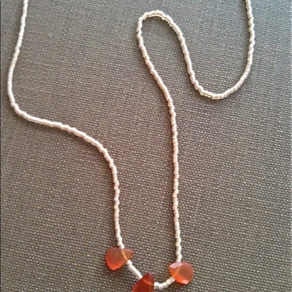 Carnelian / Seed Bead Necklace Vintage 70s - Picture 3 of 10